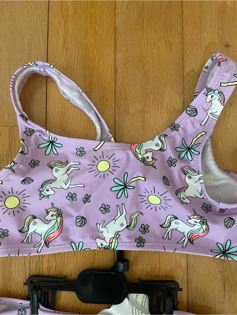 Girls Lavender Unicorn Two-Piece Swimsuit